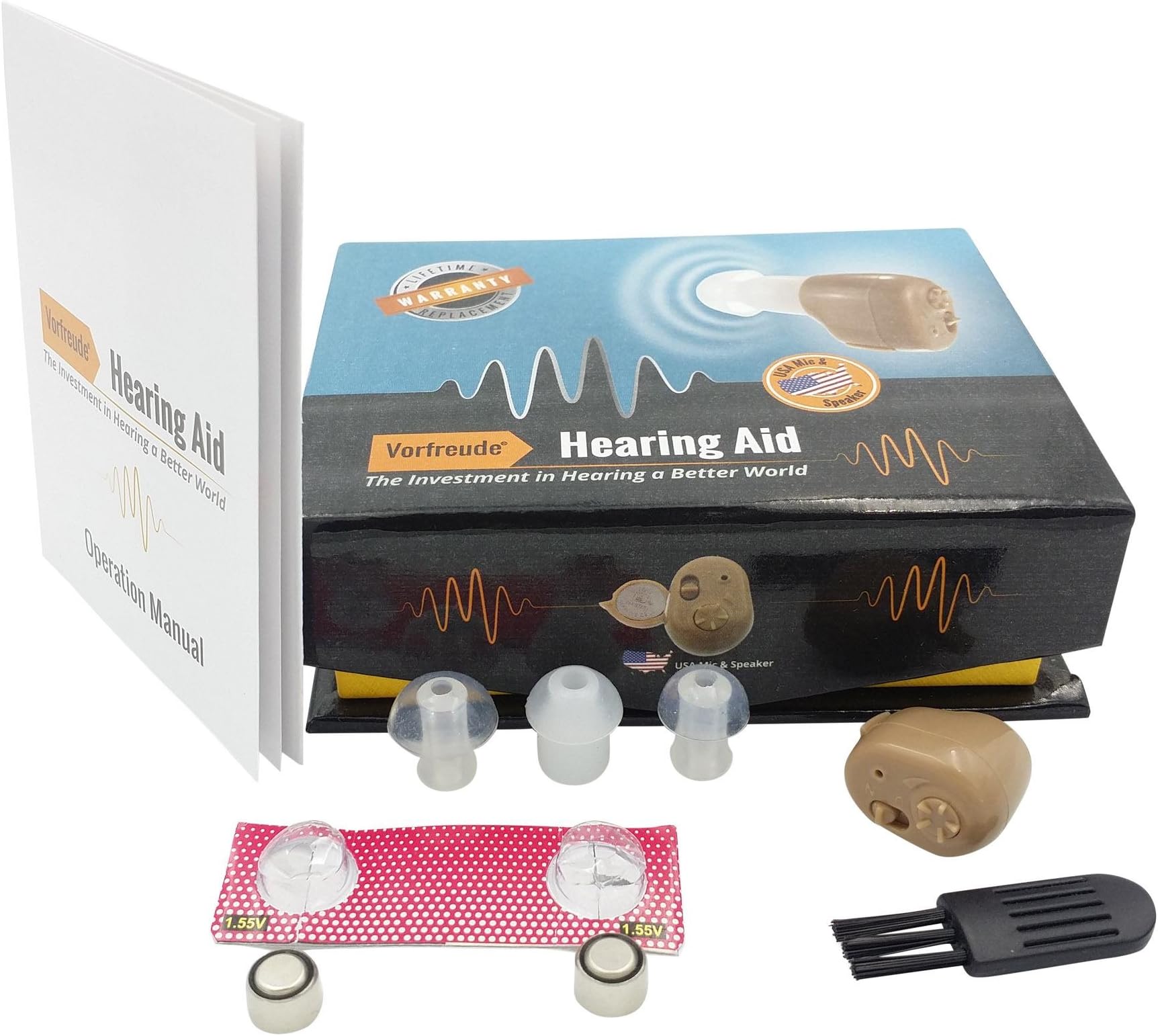 Vorfreude Left or Right Ear Hearing Enhancement Amplifier Aid ITC (In the Canal)