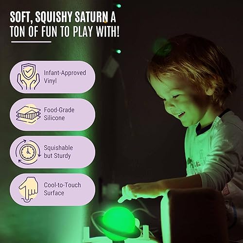 Miniatura 3 de Saturn - Lámpara de noche con clip para habitación de niños, luz LED regulable con clip con cabeza desmontable, luz nocturna para recién nacidos