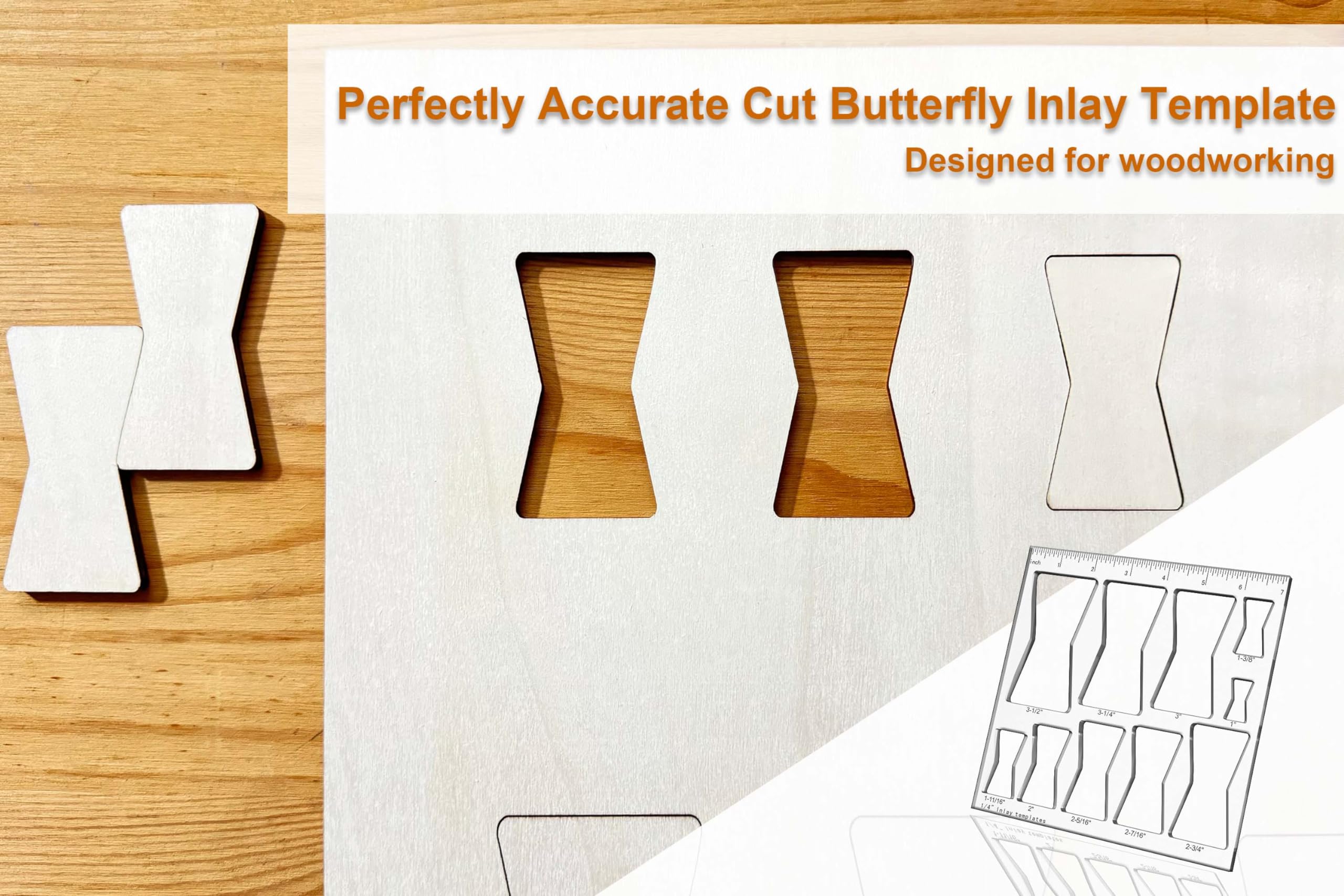 inBovoga 10 in 1 Router Templates for Woodworking Router Jig Butterfly Inlay Template, Bow tie Router Template Decorative - Image 3