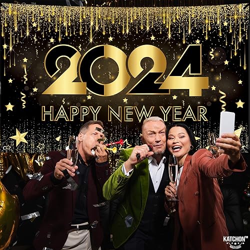 Miniatura 5 de KatchOn, Cartel XtraLarge de feliz año nuevo  72 x 44 pulgadas  Fondo de Año Nuevo para decoraciones de Año Nuevo 2024  Cartel de Nochevieja para