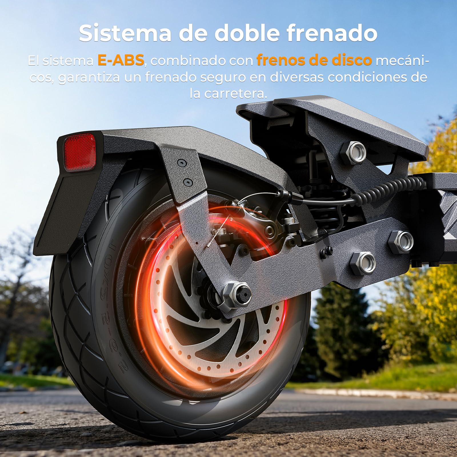Patinete Eléctrico, Ausom Gosoul 2 para Adultos, Autonomía 70km, Neumáticos 10" Tubeless, Plegable, IPX5, Ideal para Desplazamientos Urbanos