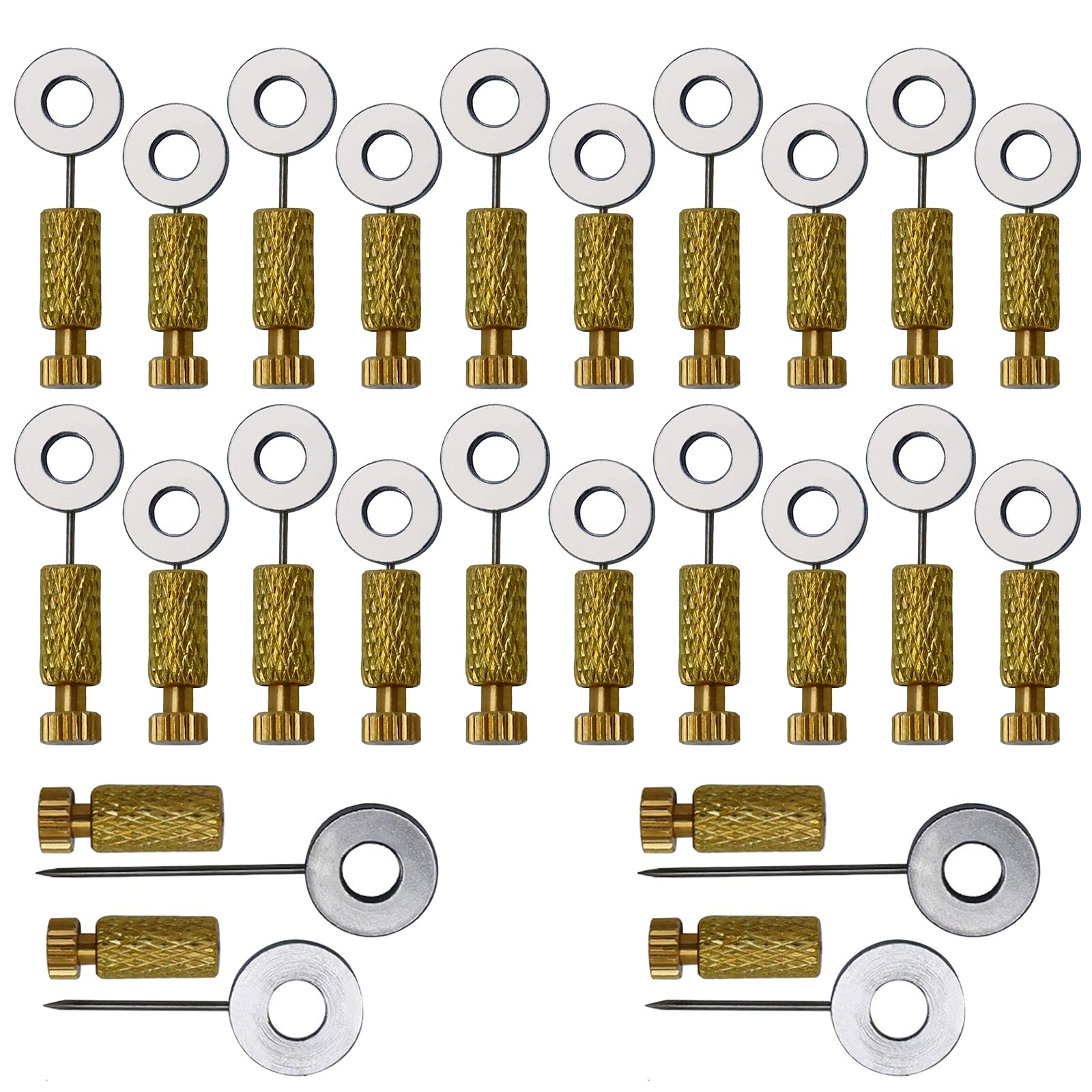 cimsfcor Leather Suture Fixing Needle, 0-6mm & 6-12mm DIY Leather Craft Hand Sewing Position Located Hand Tool, Leather Goods Fixed Needle for Suture Positioning, Stitching Fixed Position Pin (24 Pcs)