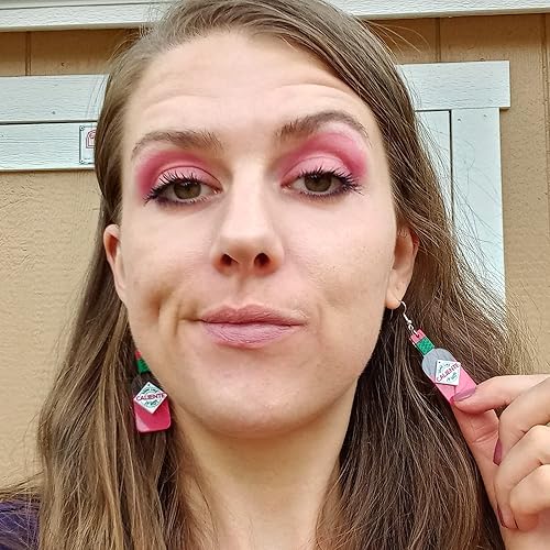 Miniatura 6 de Funny Hot Sauce Bottle Dangle Earrings, Some Like it Hot Muy Caliente Sauce Red Tabasco Style Bottle Earrings Spicy Jewelry