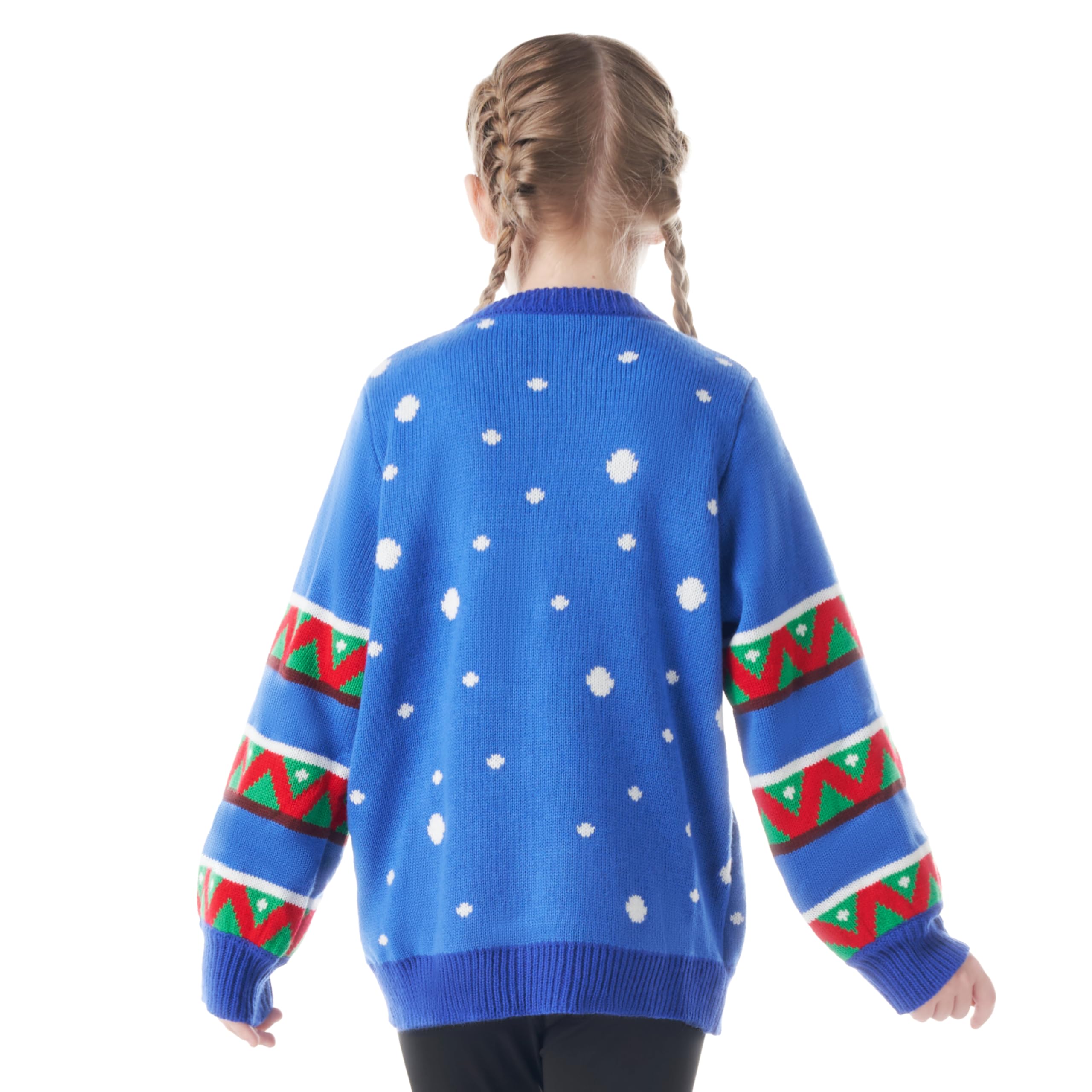 JOYIN Brzydki świąteczny sweter dla dzieci, świecący sweter bożonarodzeniowy dla chłopców i dziewcząt, świąteczny sweter dla chłopców i dziewcząt