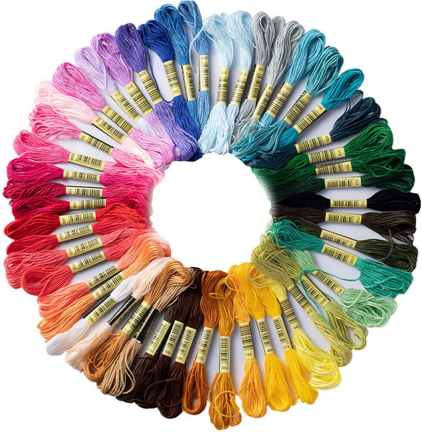 50X Multicolor Egyptian Cross Stitch Cotton Sewing Embroidery Thread Floss Rainbow Color