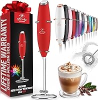 Vista 74 de Zulay Milk Boss Espumador de leche potente manual, hace espuma para latte, batidor para mezclar bebidas, café, miniespumador para capuchino, frappé