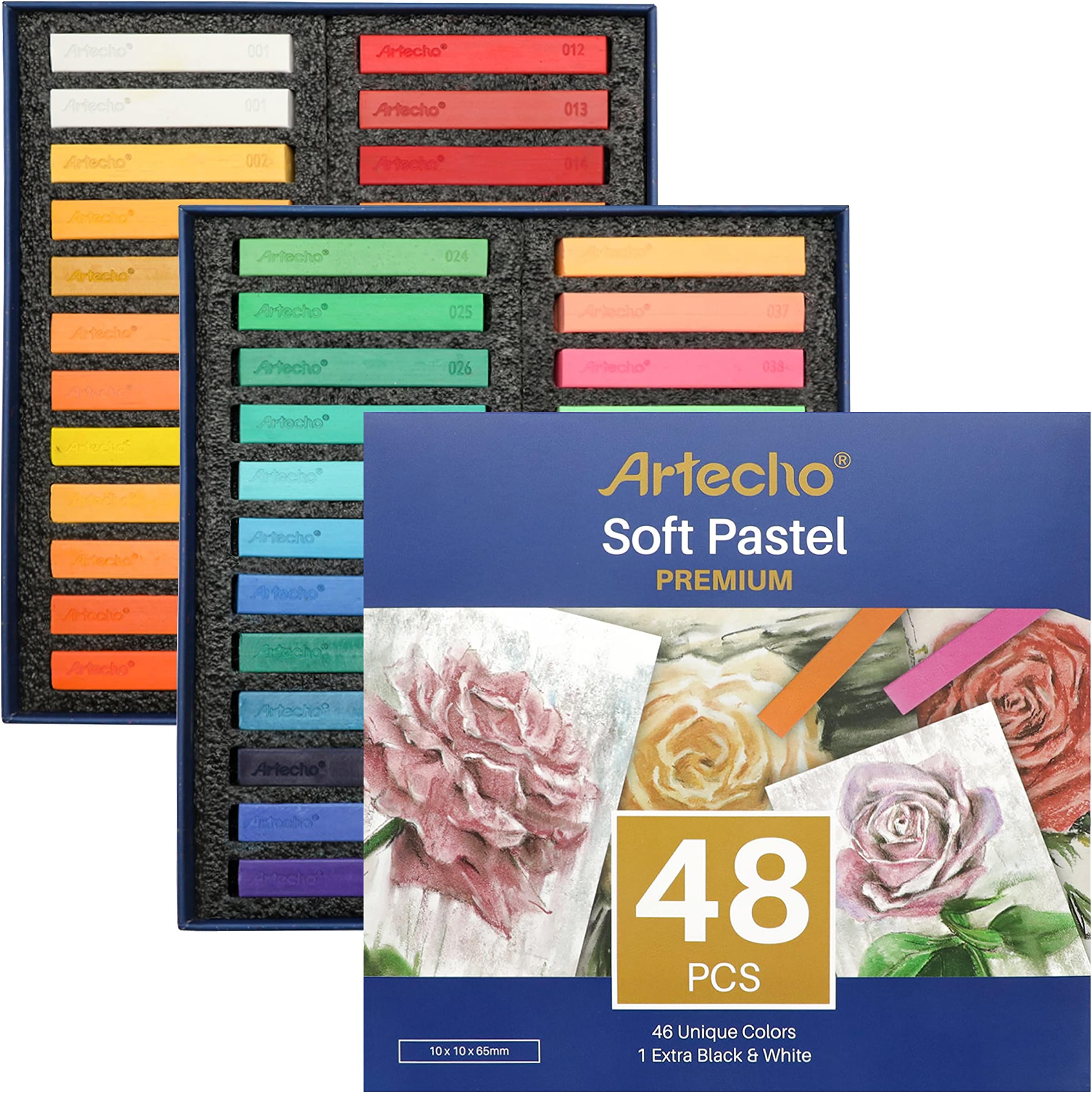 Artecho Oil Pastels Set of 48 Colors (10x70mm), Soft Oil