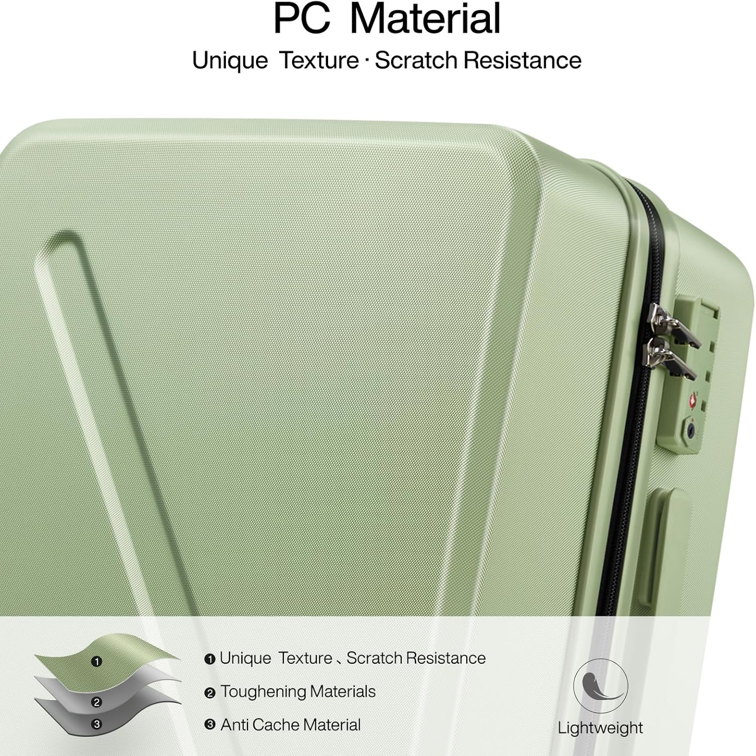 MILADA Underseat Carry On Luggage With Wheels 16 Inch Small Suitcase Underseat Carry On bag Mini Travel Luggage Personal Item Hard Case Luggage TSA Approved Luggage,Bamboo Green - Image 7