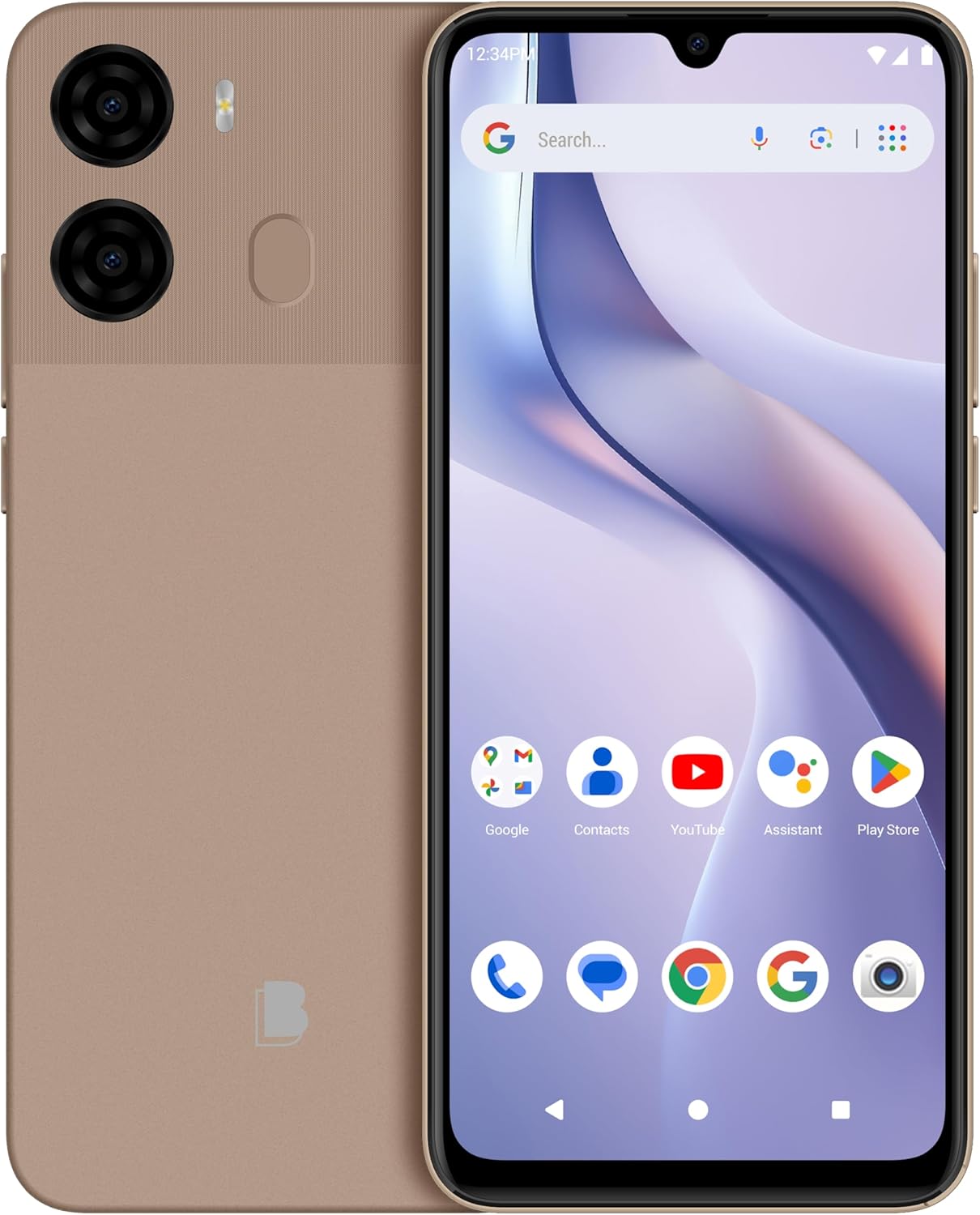 BLU K2 | Unlocked | 6.88” HD+ Display | 13MP Main Camera + 8MP Selfie Camera | 64GB | 5,000mAh Battery | Android 15 | US Version | US Warranty | Cream