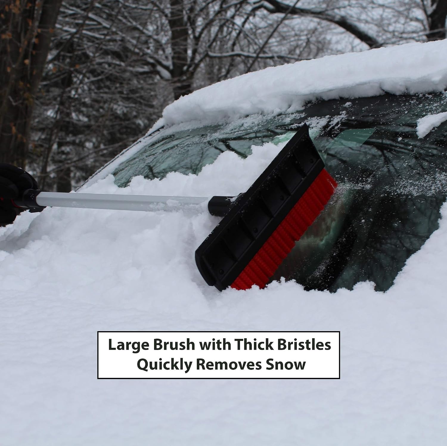 Flexible Flyer Extendable Car Ice Scraper, Snow Brush Broom & Windshield Squeegee for SUV Truck