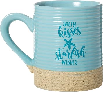 Cape Shore 15oz Sandy Stoneware Pottery Mug, Multiple Styles Available (Starfish)