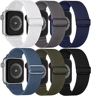 Stretchy Solo Loop Bands Compatible with Apple Watch Band 38mm 40mm 41mm 42mm 44mm 45mm, Adjustable Braided Elastic Nylon Women Men Wristbands Straps for iWatch Ultra 2, Series 9/8/7/6/5/4/3/2/1/SE