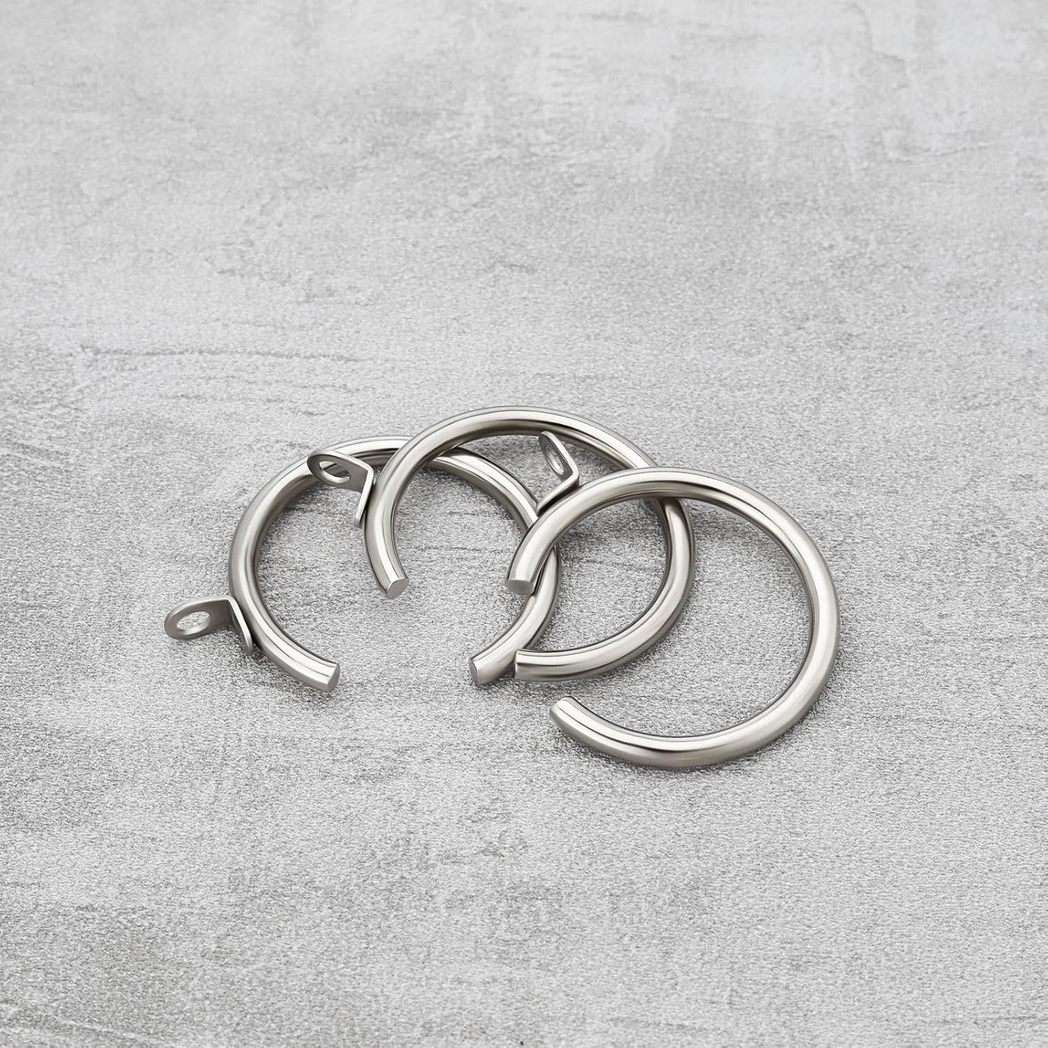 The Lord of the Tools 20Pcs Silver Metal Passing Curtain Pole Rings Curtain C Type Ring for Bay Window Curtain Poles Chrome with Fixed Eye Sliding Eyelet, HP869_M