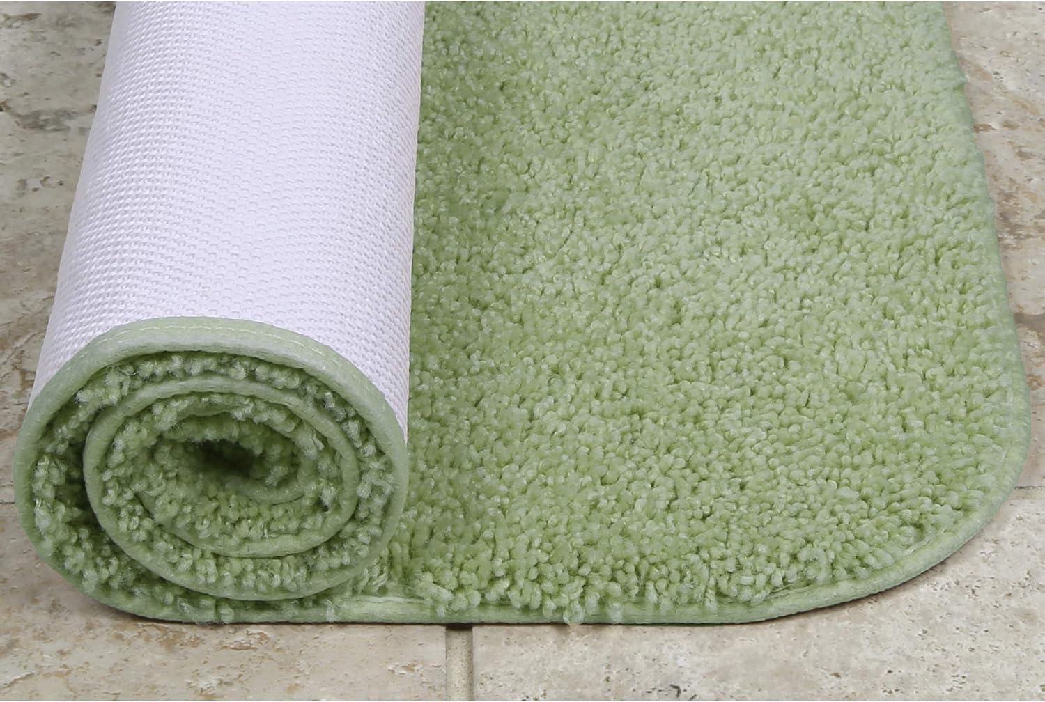 Maples Rugs Softec Non Slip Washable & Quick Dry Contour Toilet Rugs [Made in USA], U-Shaped, Sage