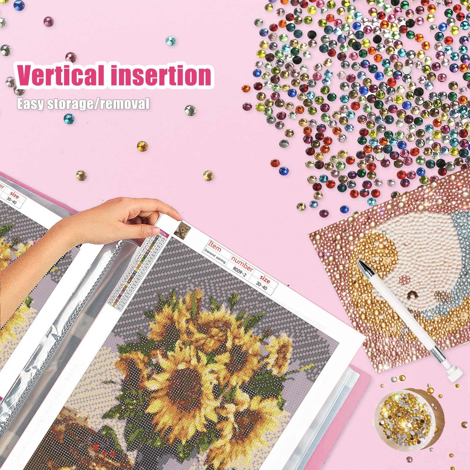 MUFEKUM Diamond Paintings Picture Album, A3 Diamond Paintings Folder With 60 Sheets - Image 4