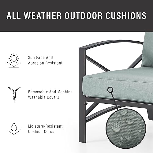 Vista 20 de Crosley Furniture Kaplan Silla de exterior, sillas de patio para conversación, porche, terraza, balcón, patio trasero, bronce aceitado con cojines