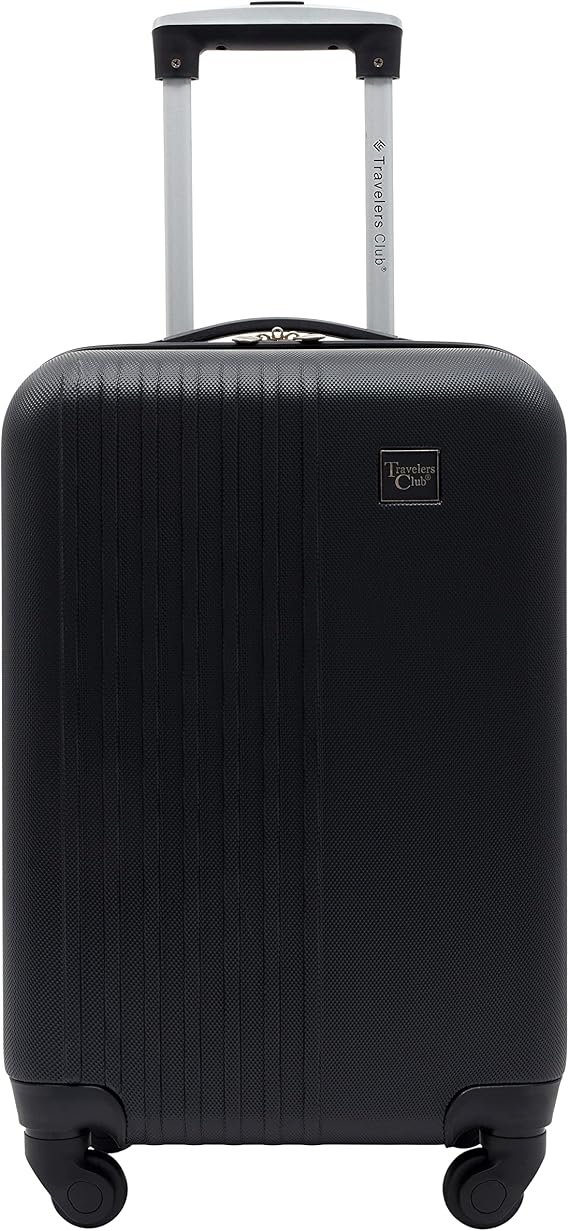 Travelers Club Cosmo Luggage, Black-20, 20-Inch