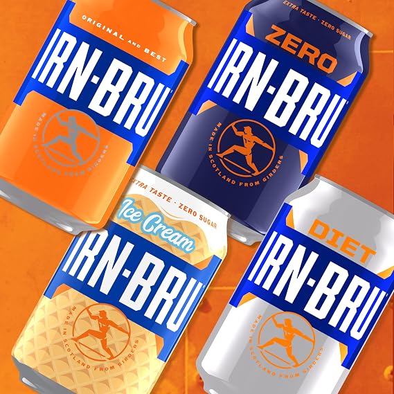 IRN-BRU 1901, 24 Pack A Very Special Vintage Recipe, No Caffeine, Full Sugar, Taste The First Ever IRN-BRU Recipe - 24 x 330ml Cans