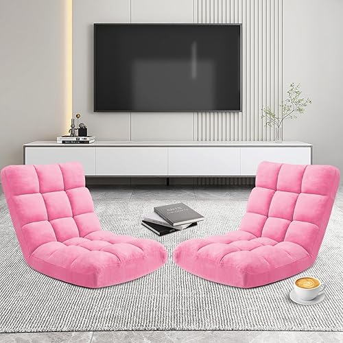 Miniatura 65 de Silla plegable para juegos de suelo de 14 posiciones, acolchada y ajustable, con algodón transpirable y terciopelo coral agradable a la piel para