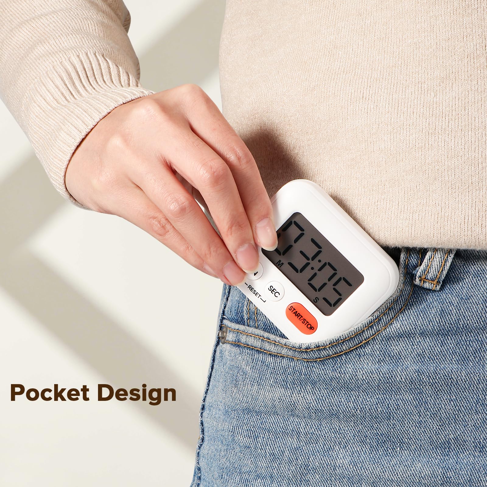 Minuteur Cuisine Time Timer avec Interrupteur d'alimentation, Pile AAA incluse