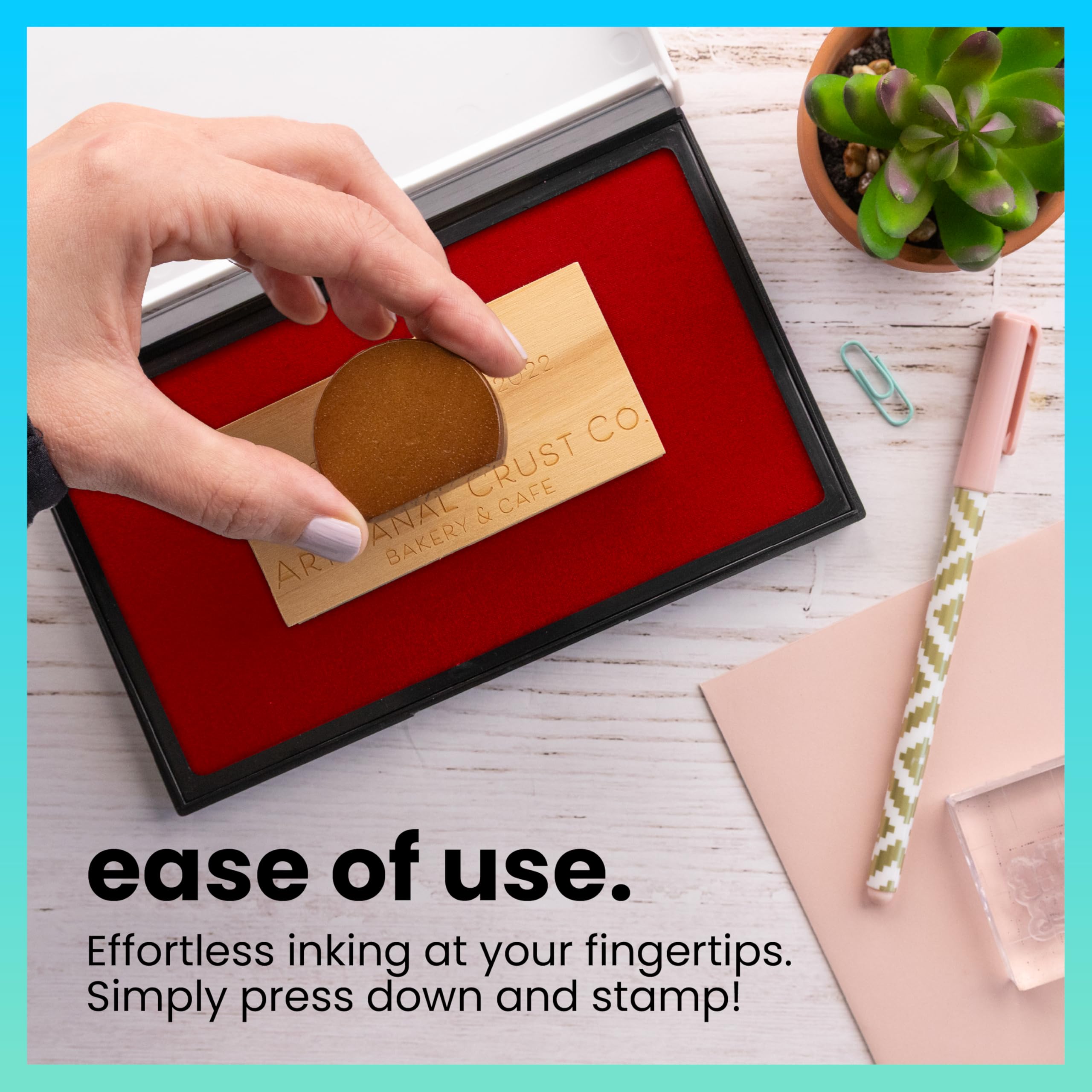 ExcelMark Rubber Stamp Ink Pad Extra Large 4-1/4" by 7-1/4" (Red)