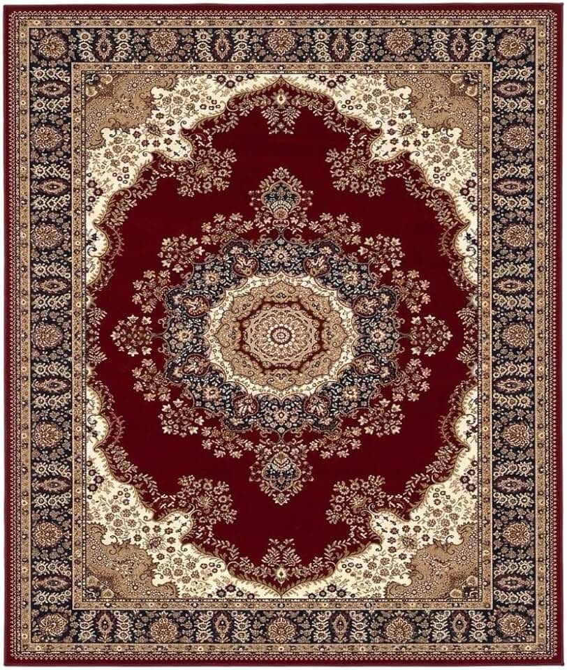 Tapete Passadeira Clássica Persa 67,5x129 cm - Estampa Oriental Premium para Corredor, Beira de Cama e Hall - Lavável Resistente Antiderrapante (vermelho)