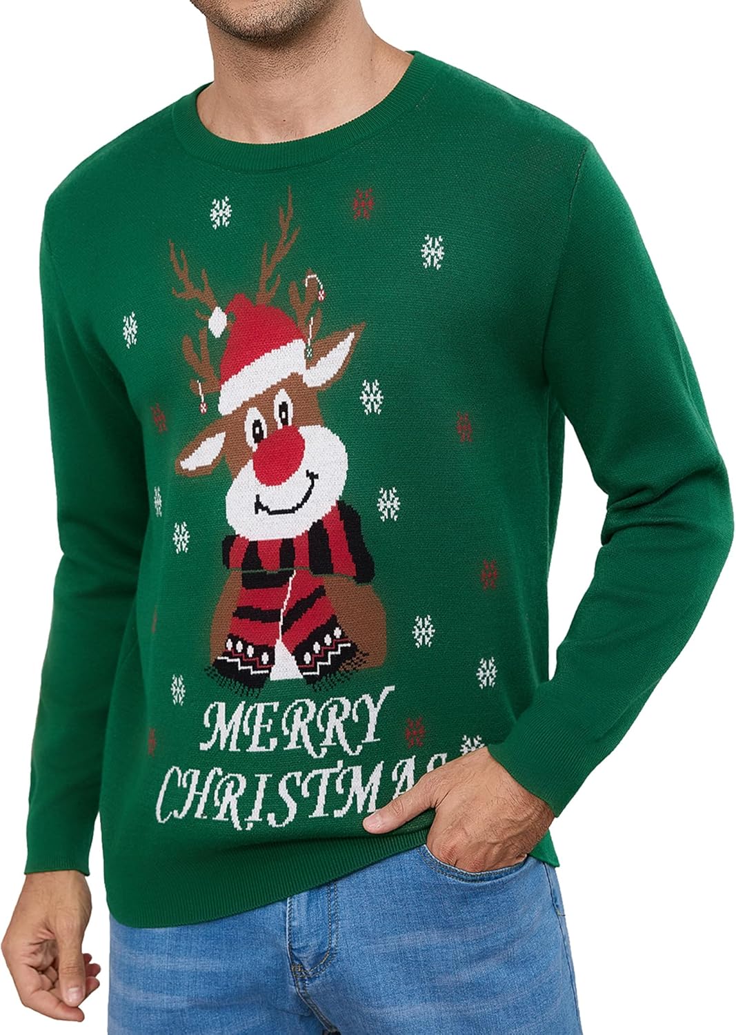 Unisex Kersttruien voor Kinderen met Kerstman, Sneeuwpop, Rendier en Pinguïn Motief
