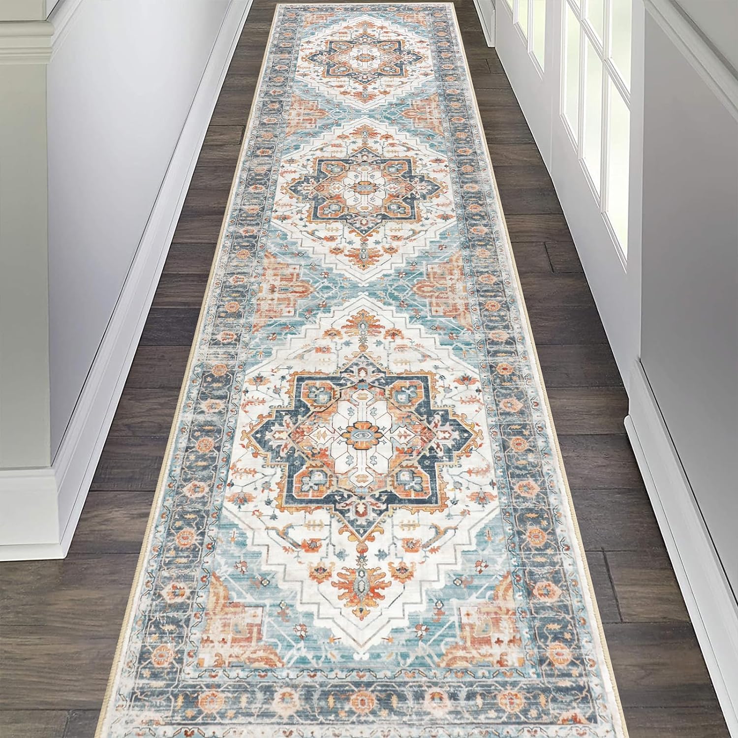 Pauwer Hallway Runner Rug, 2×8, Long Washable Kitchen Rug, Farmhouse Vintage Medallion Area Rug, Soft Throw Rug for Bedroom, Non Slip Floor Runner for Entryway Laundry Pauwer Hallway Runner Rug, 2×8, Long Washable Kitchen Rug, Farmhouse Vintage Medallion Area Rug, Soft Throw Rug for Bedroom, Non Slip Floor Runner for Entryway Laundry
