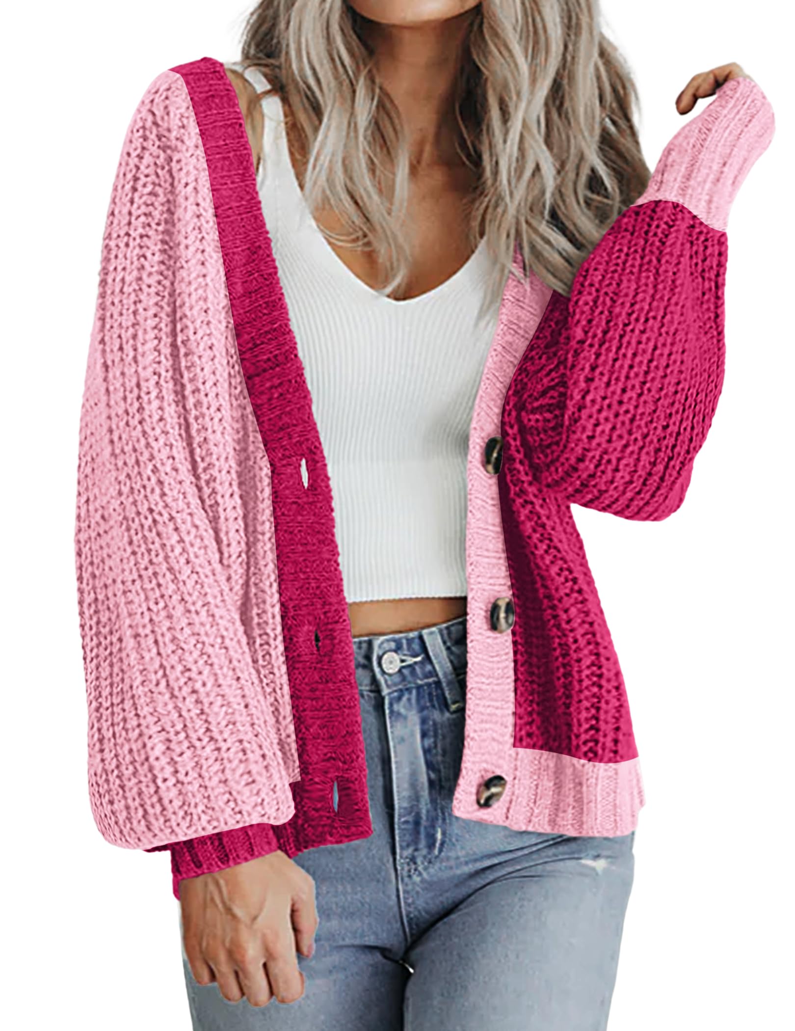 Zeagoo Women's Long Sleeve Chunky Knit Crop Cardigans 2024