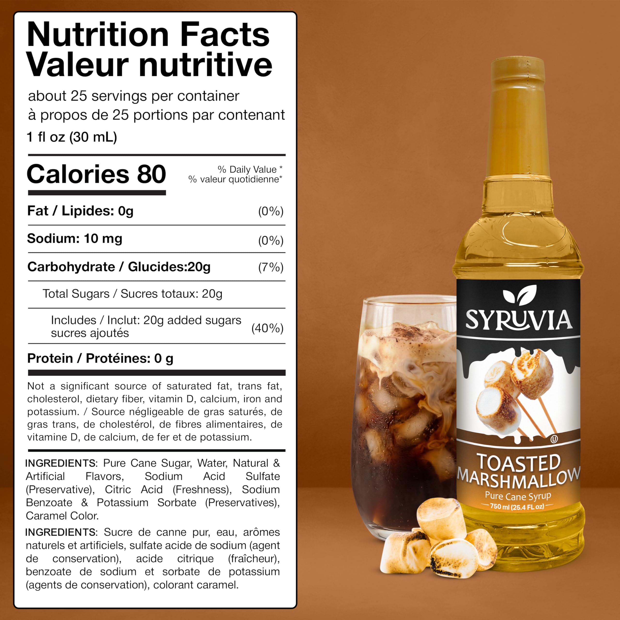 Amazon.com: Syruvia Coffee Syrup, Toasted Marshmallow Flavored