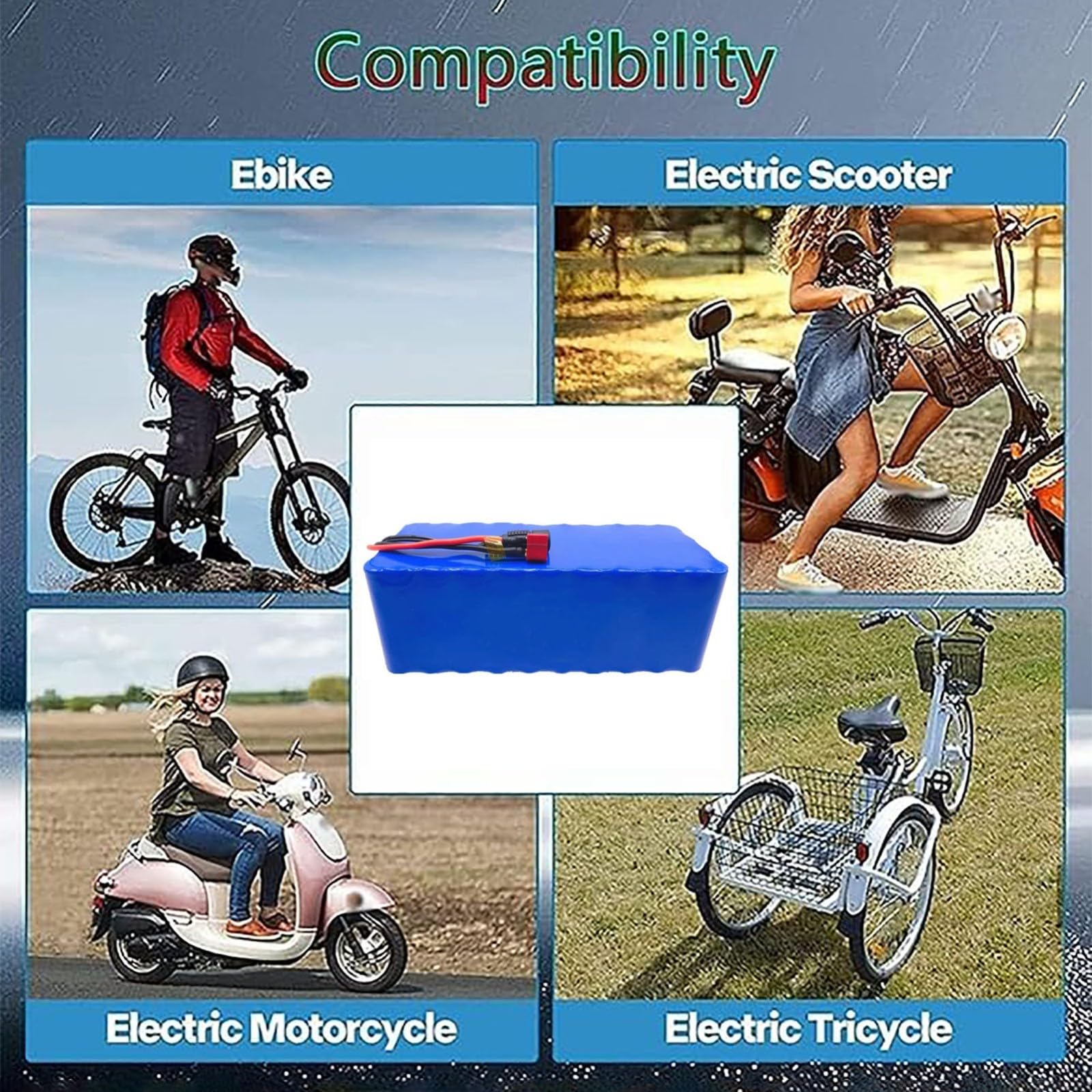 Batería De Iones De Litio De 36 V Y 36 Ah para Bicicleta Eléctrica, Batería para Patinete Eléctrico, Batería Recargable 10S4P con Cargador Y Protección BMS Integrada.