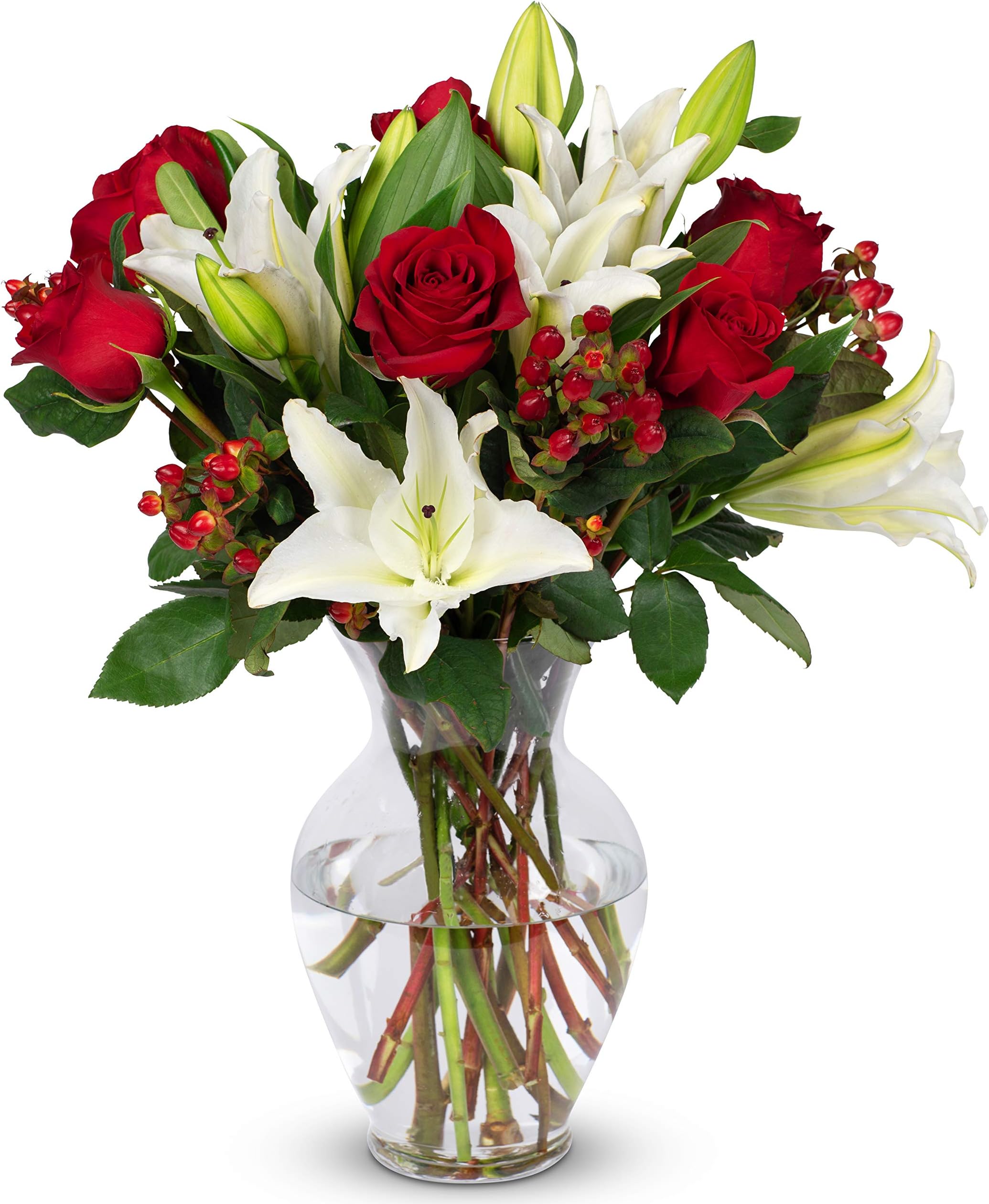 Benchmark Bouquets Red Elegance, with Vase (Fresh Cut Flowers)