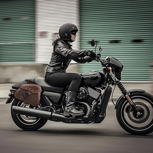 Miniatura 7 de NICECNC Alforjas para Sillín, Alforjas de Motocicleta de Cuero PU, Correas Reforzadas y Pieza de Sillín, con Portavasos y Cerradura, Alforjas