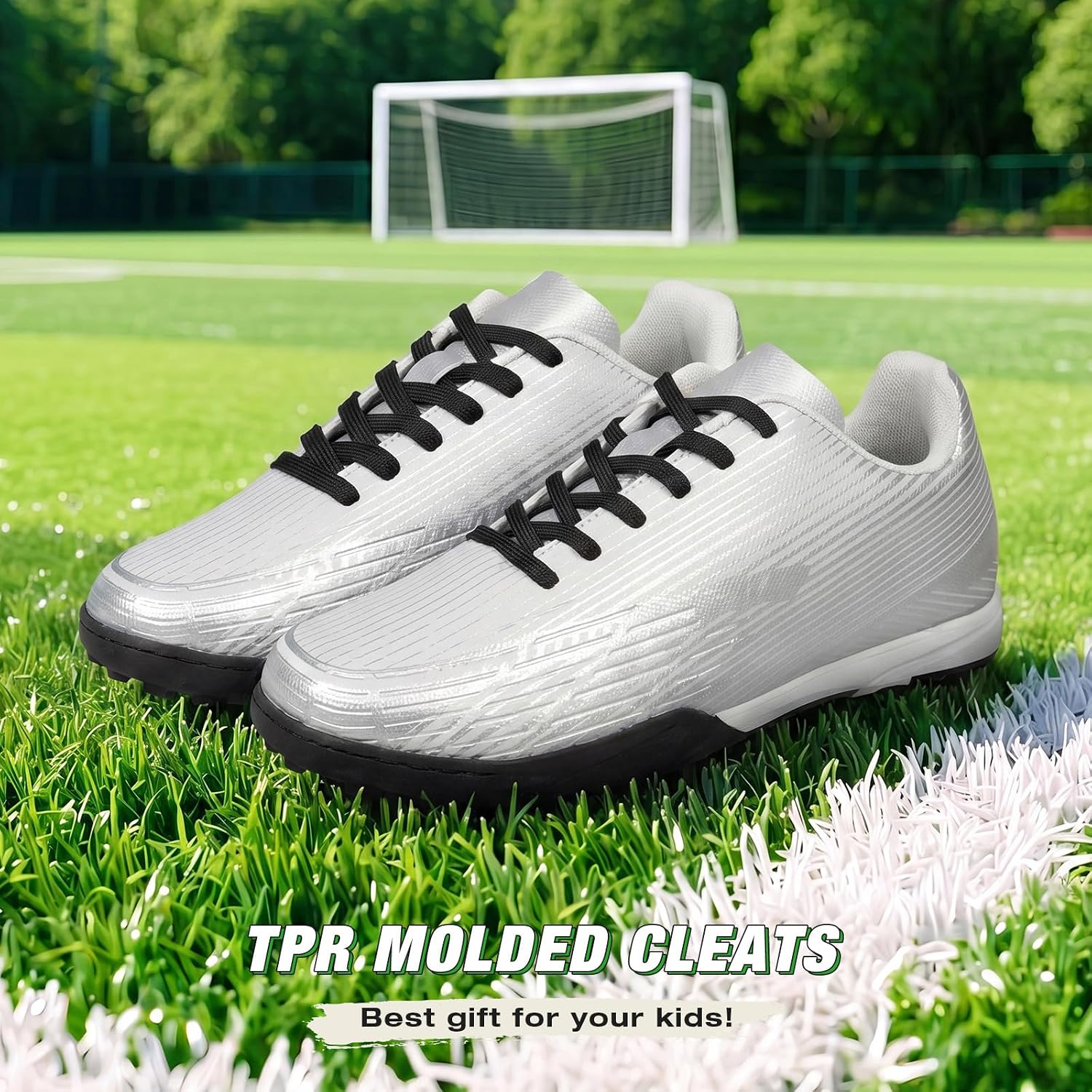 Kids Firm Ground Soccer Cleats Boys Athletic Outdoor Football Shoes