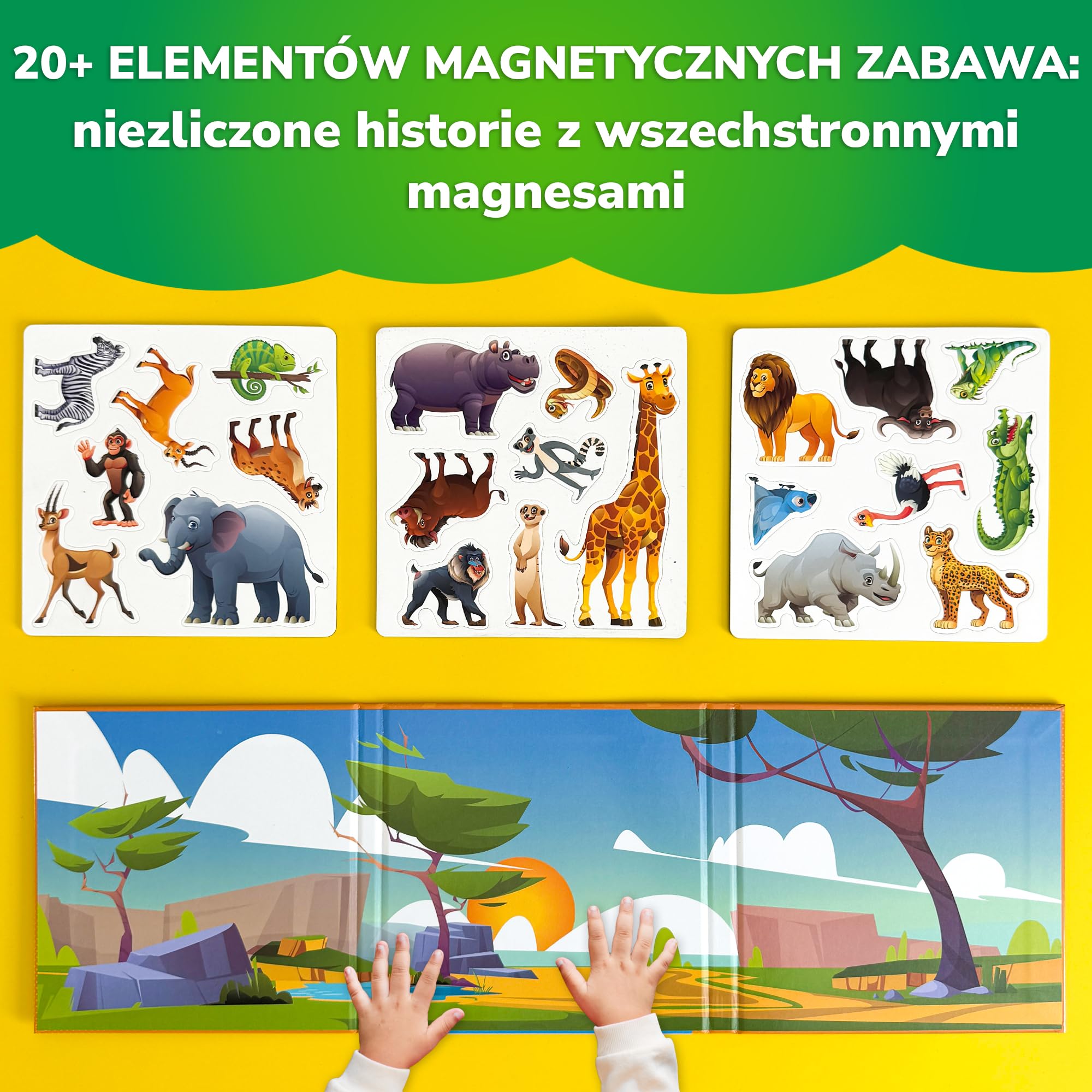QUOKKA Magnetyczna Gra Dla Dzieci W Wieku 2-3 Lat – 20+ Elementów Afrykańska Gra Magnetyczna – Aktywność W Samolocie Dla Maluchów – Zabawki Edukacyjne Do Podróży – Gry Podróżne