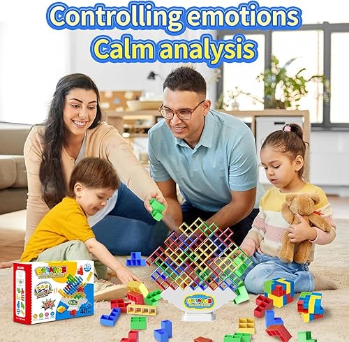 Miniatura 6 de Juego de 48 piezas de regalo, juego de bloques de equilibrio apilable, perfecto para familiares, fiestas, viajes, regalos de niños y niñas, regalo