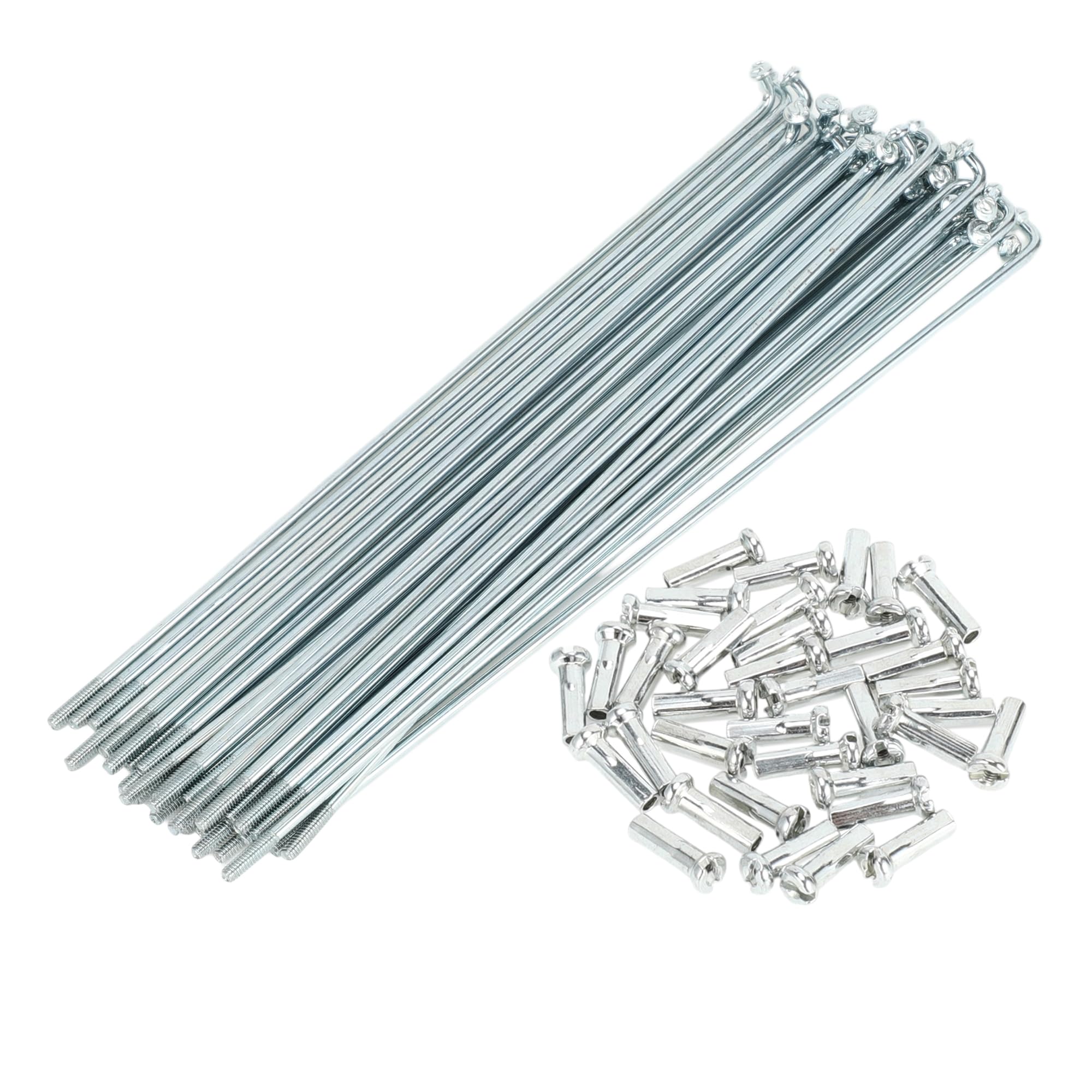 TUCKBOLD Bicycle Spokes Bike Wheel Spokes Silver Tone Nipple 1 Set 14G 141mm Length Carbon Steel Galvanized โ image 1