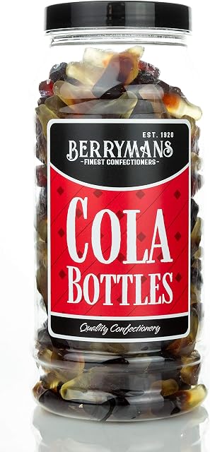 Original Cola Bottles Retro Sweets Gift Jar by Berrymans Sweet Shop - Classic Sweets, Traditional Taste.