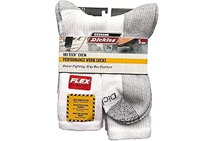Dickies Men's 5-Pair Crew Style Work Socks: Durability and Comfort