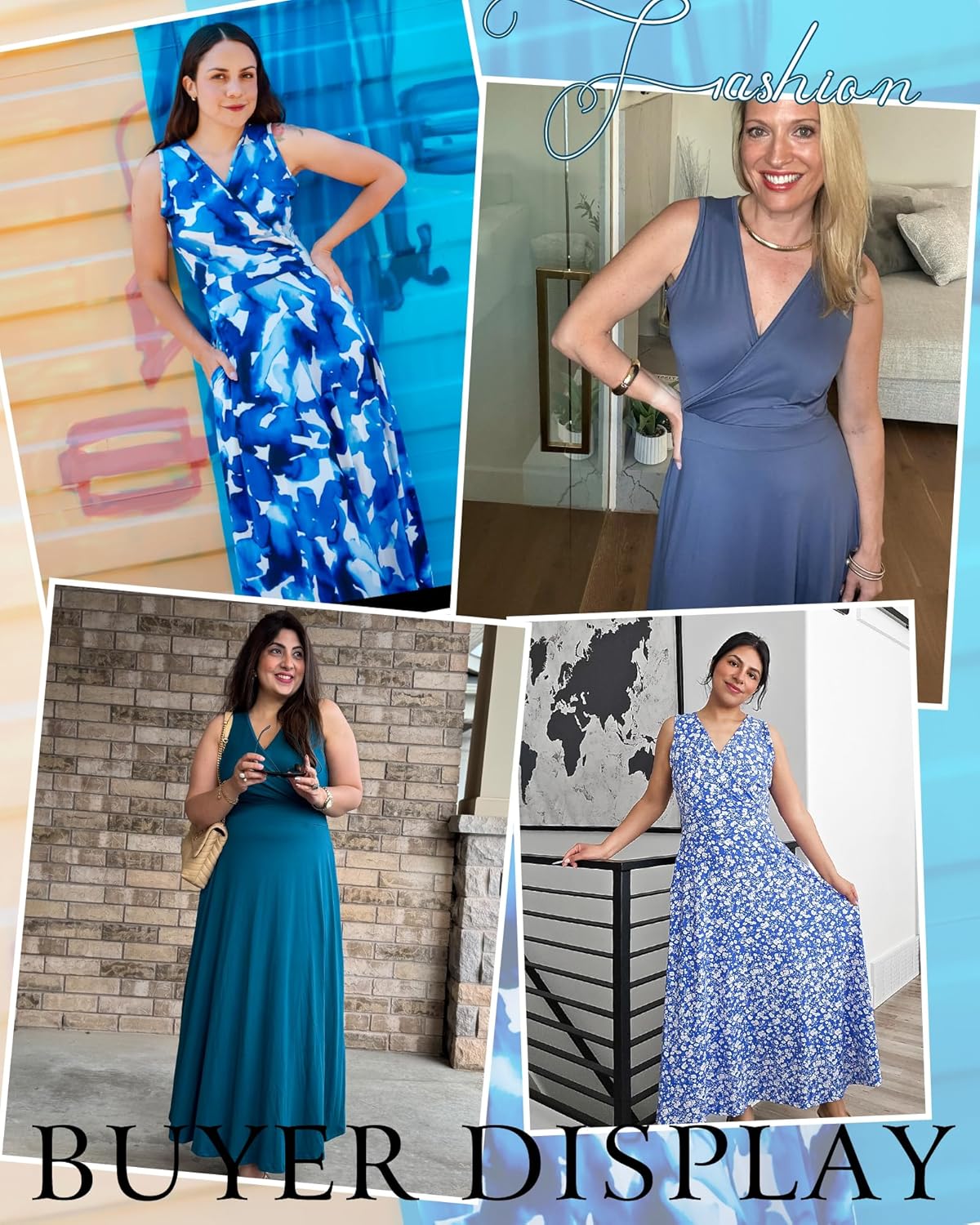 AUSELILY Women's Maxi Dress 2026 Summer Casual Sleeveless Sundress V Neck Wrap Vacation Cocktail Long Dresses with Pockets - Image 6