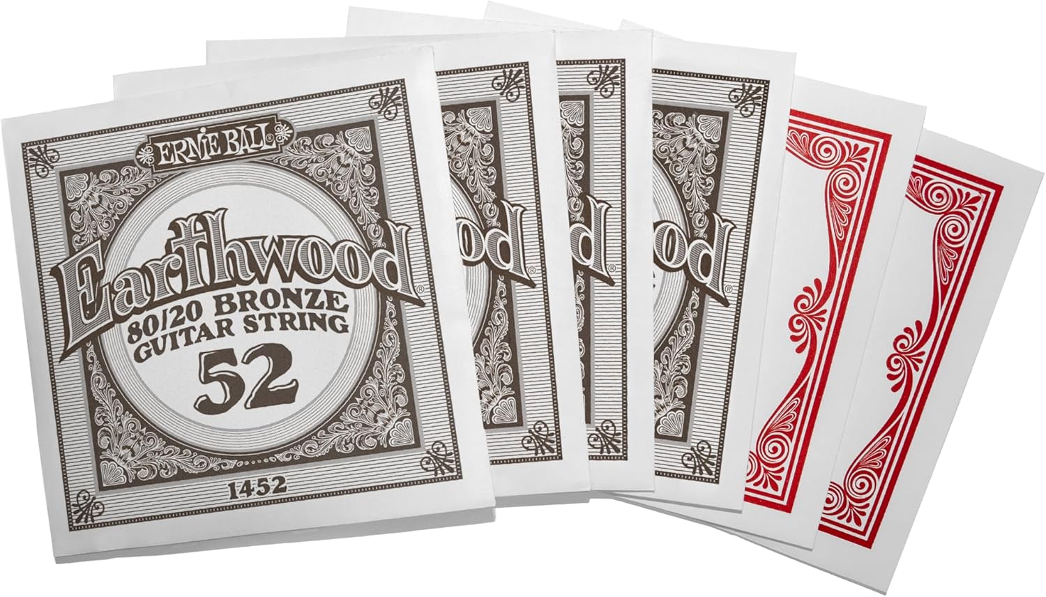 Ernie Ball Earthwood 80/20 Bronze Light Acoustic Guitar Strings 4 pack - 11-52 Gauge (P02404)