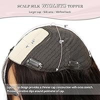 Vista 3 de PANEWAY - Pelucas de 9x9 pulgadas para cuero cabelludo para mujeres - Base grande de cabello humano real para cabello delgado o pérdida de cabello