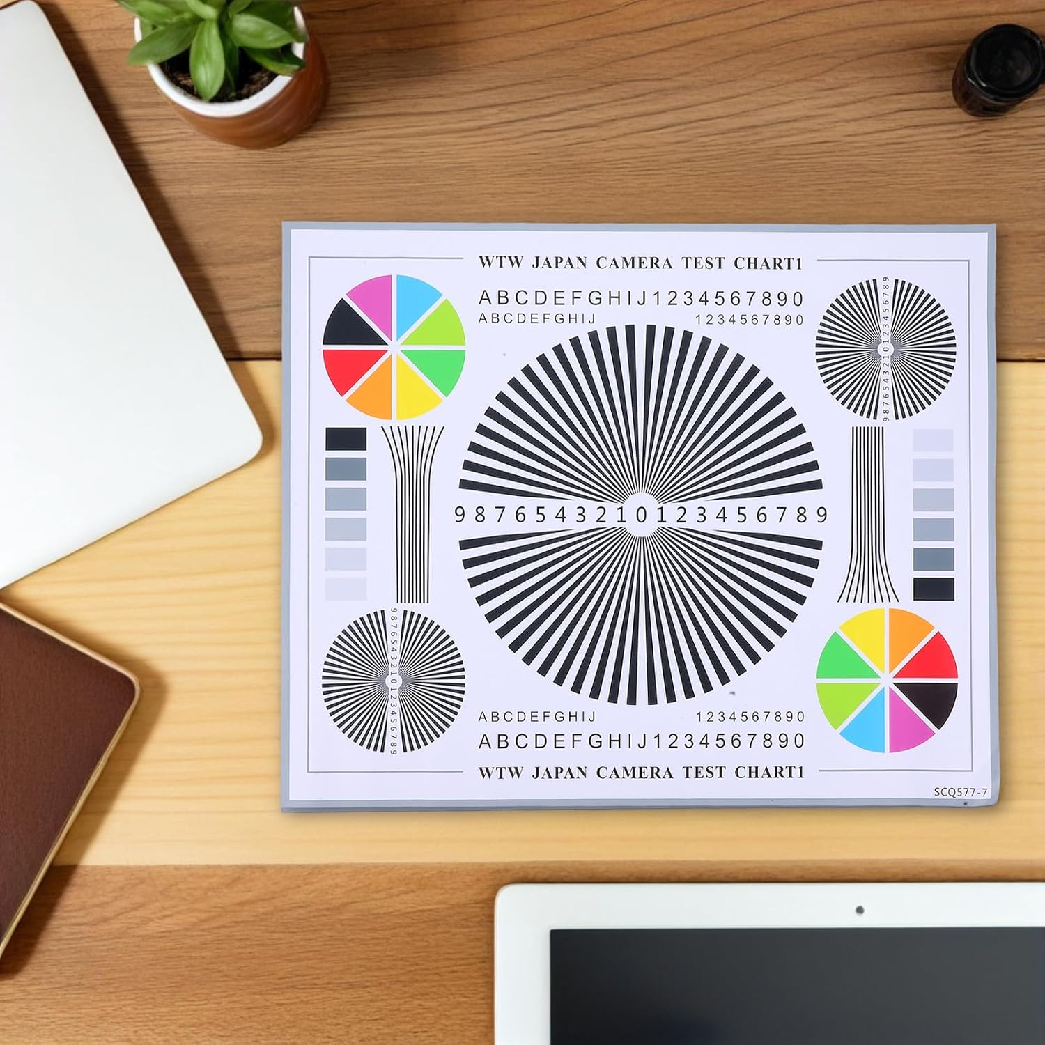 Camera Lens Test Chart and Focus Alignment Card for CCTV Installation, 40X30Cm Adhesive Lens Calibration Tool for Indoor and Outdoor Surveillance Testing