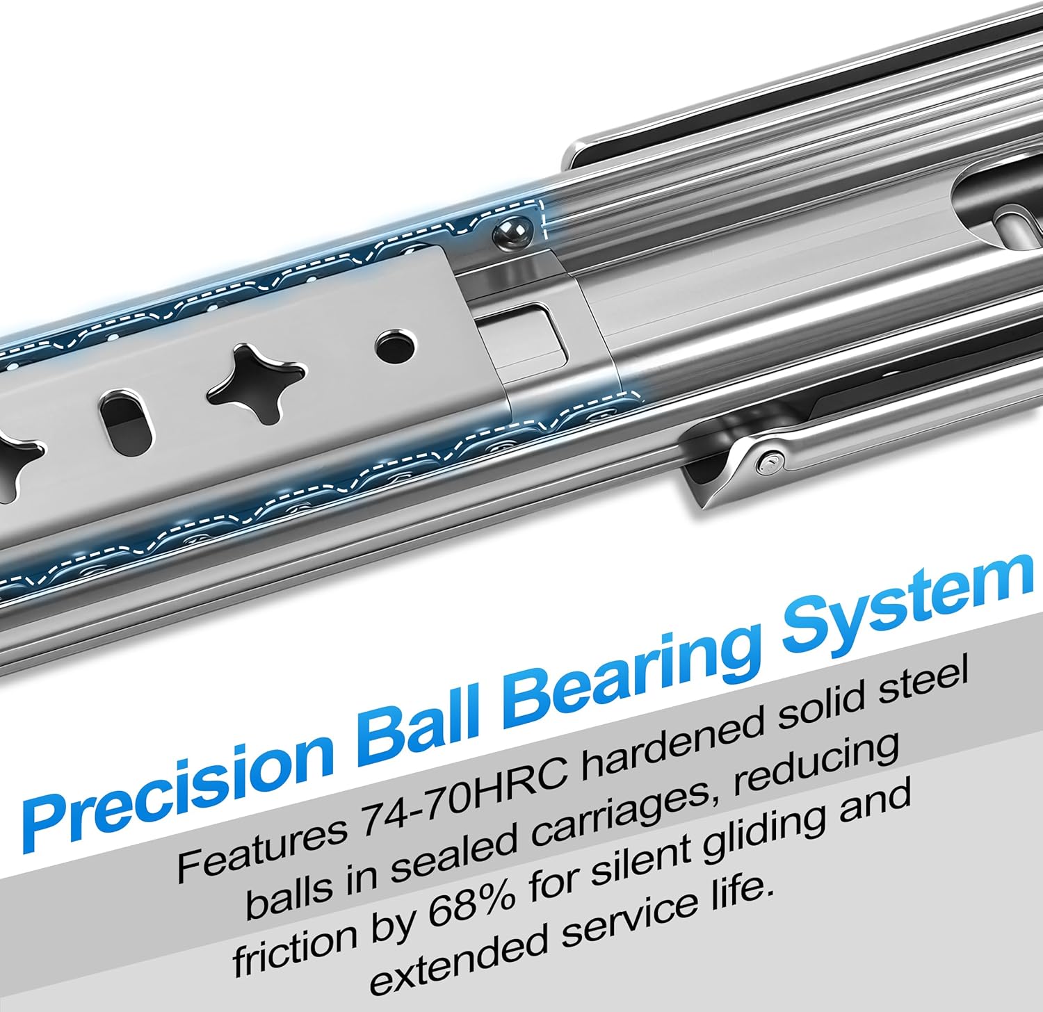 QPY Heavy Duty Drawer Slides 14 18 20 22 28 30 38 Inch Full Extension Locking Ball Bearing Rails - Side Mount, 250lb Load Capacity, 53mm Width,(20 Inch, with Lock)