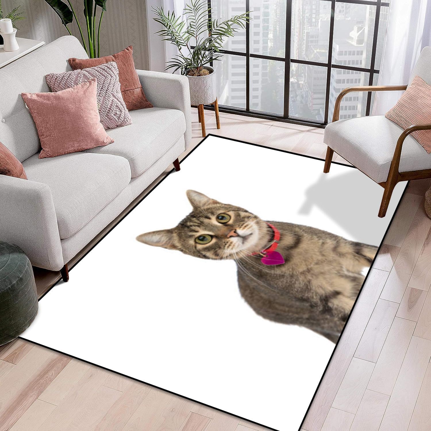Tapis chat 3D grand tapis salon chambre enfant flanelle cuisine couloir 140x200
