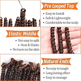 Lifabeauty 8 Packs Short Spring Twist Crochet Hair 4Inch Pretwisted Passion Twist Crochet Hair Curly Pre Looped Crochet Braids Hair Bomb Twist Kids Crochet Hair for Black Women (4 Inch, T30)