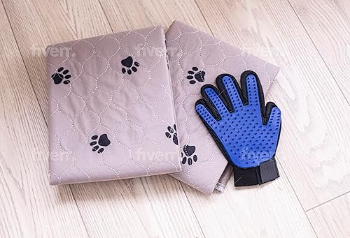 Miniatura 3 de Almohadillas lavables para orina de perro con guantes de aseo gratis, almohadillas reutilizables para orina de cachorro, tapetes antideslizantes con