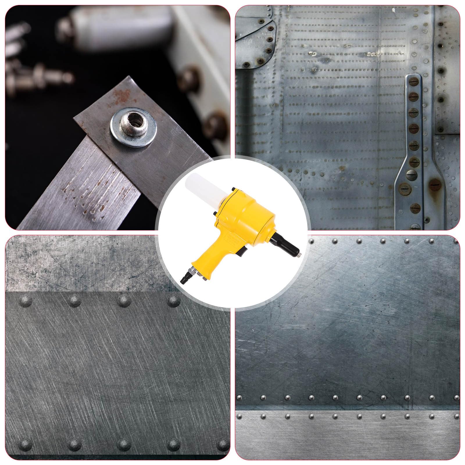Remachadora Neumática de Tuercas Diseño Ligero y Dos Garras, Herramienta Manual de Aleación de Aluminio E Hierro para Uso Industrial y Alta Durabilidad