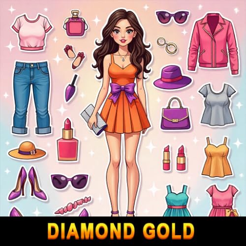 DIY Paper Doll Dressup and Makeup Diary – Diamond Gold