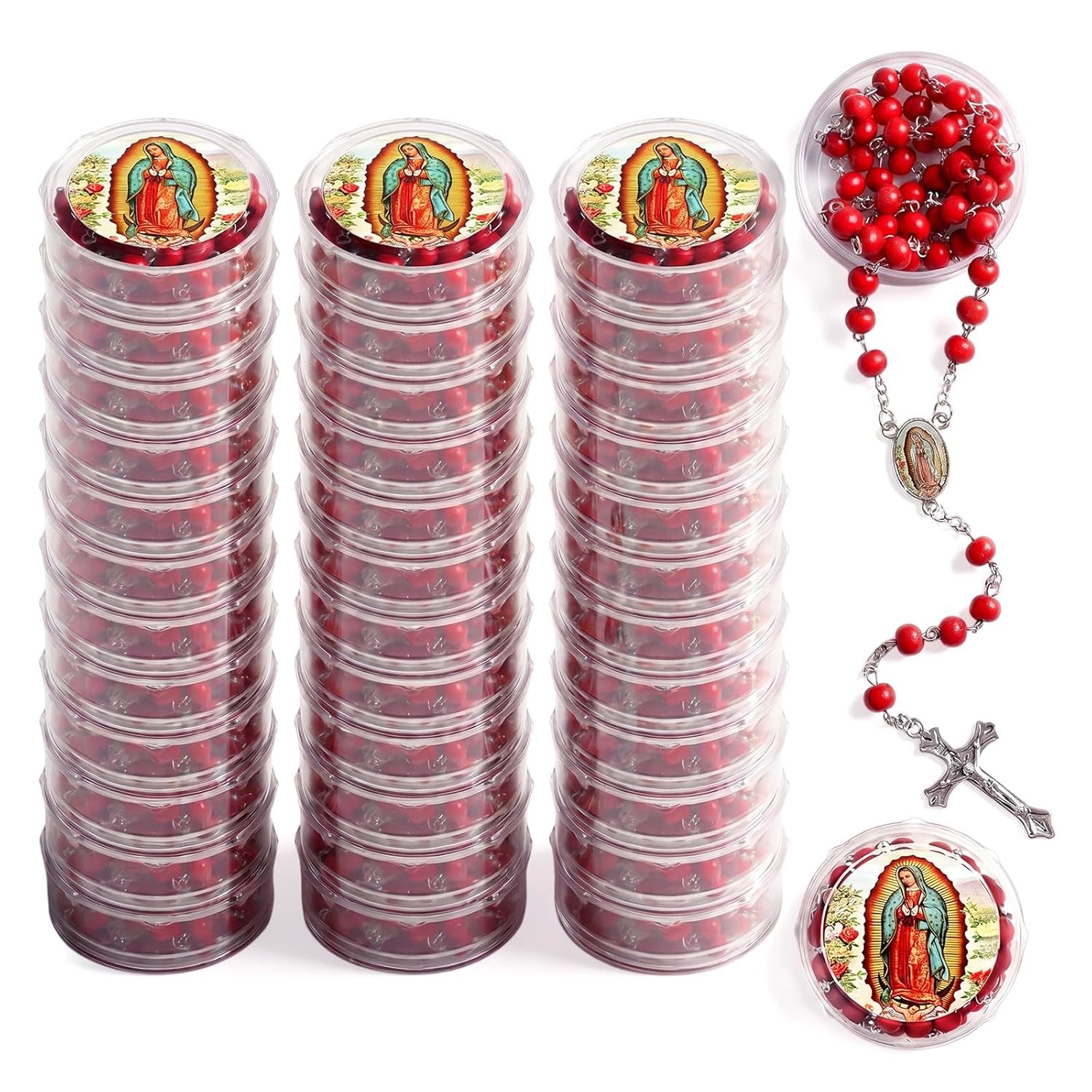 Bucherry Virgen De Guadalupe Rosary Necklace Bulk Set